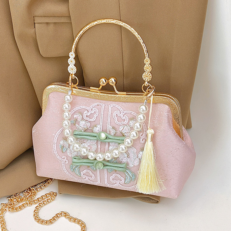 Women's Top Handle Handbag - Summer, Embroidered, Commuter - Style 064826