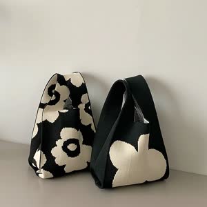 Women's Top Handle Handbag - Knit, Top Handle, Everyday - Style 789402