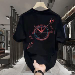 Men's Hip Hop T-Shirt - Short Sleeve, Relaxed Fit, Printed - Style 260876