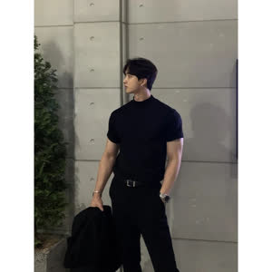 Men's Short Sleeve T-Shirt - Summer, Short Sleeve, Slim Fit - Style 392352