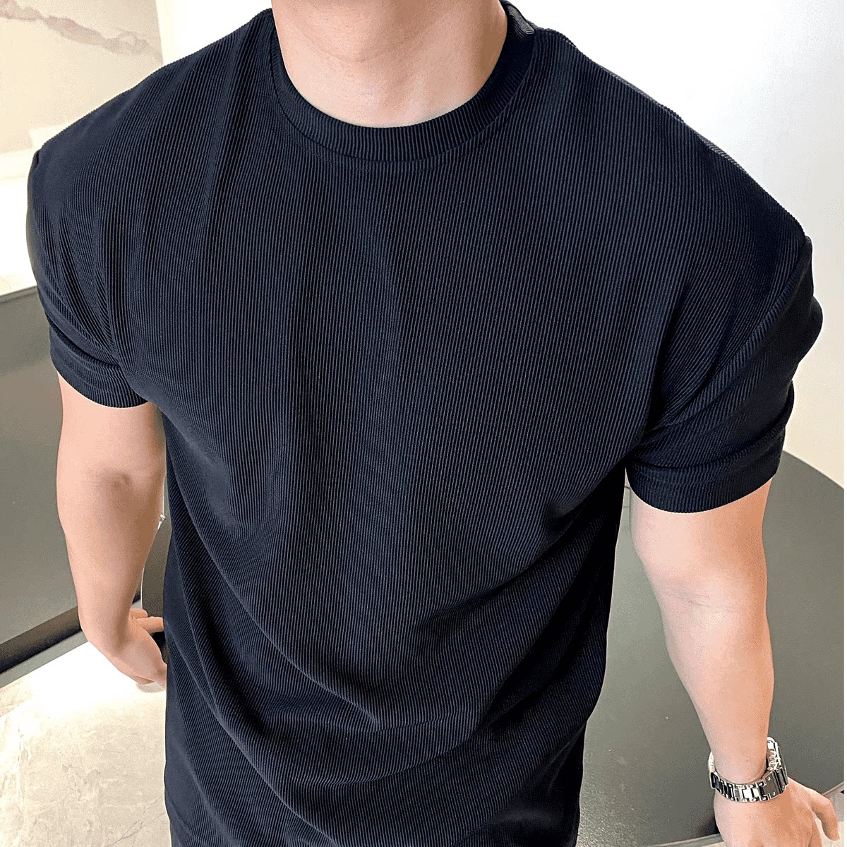 Men's Short Sleeve T-Shirt - Summer, Short Sleeve, Slim Fit - Style 344884