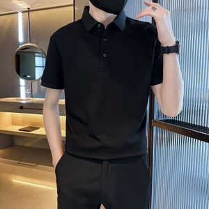 Men's Business Polo Shirt - Summer, Short Sleeve, Slim Fit - Style 043742