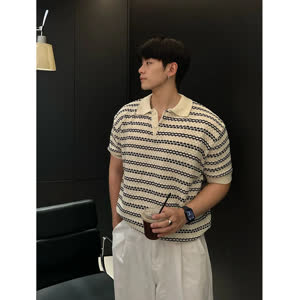 Men's Striped T-Shirt - Summer, Short Sleeve, Striped - Style 625976