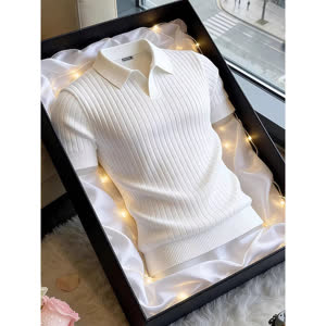 Men's Striped T-Shirt - Summer, Short Sleeve, Slim Fit - Style 594047