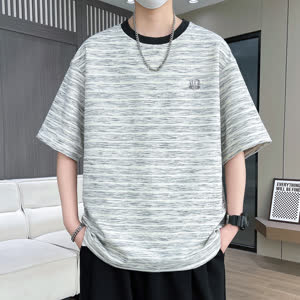 Men's Striped T-Shirt - Summer, Cool-Touch, Short Sleeve - Style 060344
