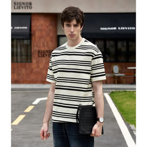 Men's Striped T-Shirt - Summer, Short Sleeve, Striped - Style 817185