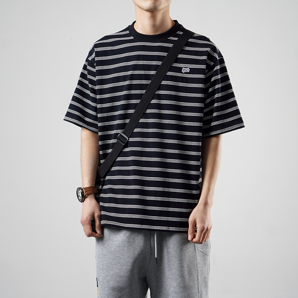 Men's Striped T-Shirt - Short Sleeve, Relaxed Fit, Striped - Style 080659