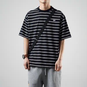 Men's Striped T-Shirt - Short Sleeve, Relaxed Fit, Striped - Style 080659