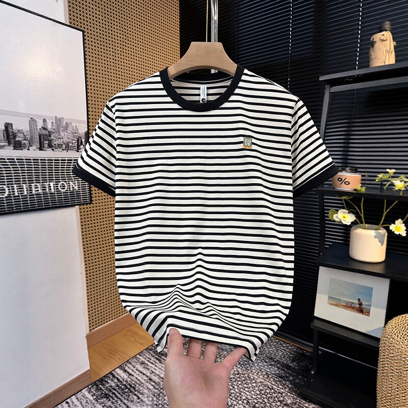 Men's Striped T-Shirt - Summer, Lightweight, Cool-Touch - Style 171712