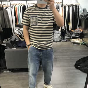 Men's Striped T-Shirt - Summer, Short Sleeve, Striped - Style 630485