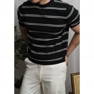 Men's Striped T-Shirt - Summer, Short Sleeve, Striped - Style 665594