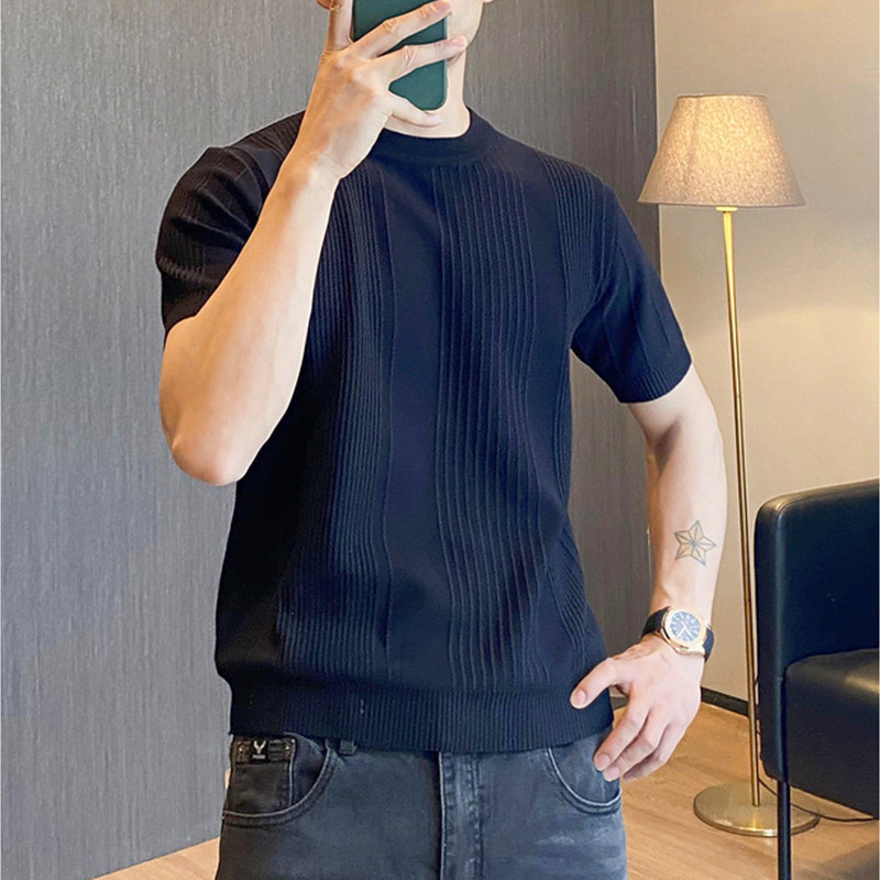 Men's Striped T-Shirt - Summer, Cool-Touch, Short Sleeve - Style 286497