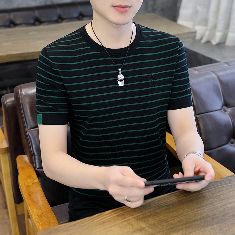 Men's Striped T-Shirt - Summer, Lightweight, Cool-Touch - Style 758004