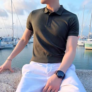 Men's Striped T-Shirt - Summer, Cool-Touch, Short Sleeve - Style 400128