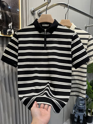 Men's Striped T-Shirt - Summer, Short Sleeve, Striped - Style 734624