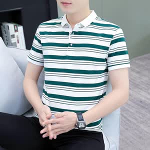Men's Striped T-Shirt - Summer, Lightweight, Short Sleeve - Style 045614