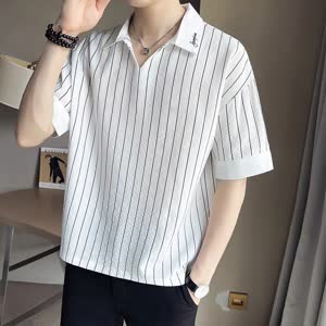 Men's Striped T-Shirt - Summer, Lightweight, Cool-Touch - Style 385677