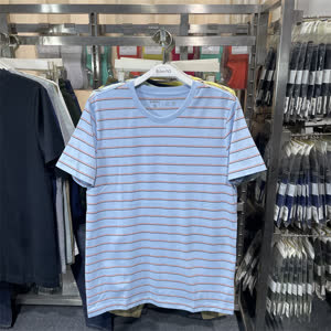 Men's Striped T-Shirt - Summer, Short Sleeve, Slim Fit - Style 595443