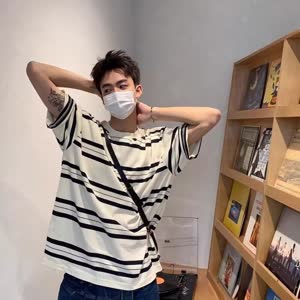 Men's Striped T-Shirt - Summer, Short Sleeve, Relaxed Fit - Style 640502