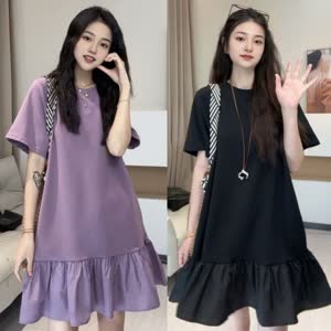 Women's Short Sleeve Summer Dress - Summer, Short Sleeve, Relaxed Fit - Style 271144