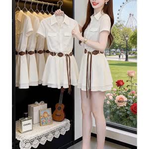 Women's Short Sleeve Summer Dress - Summer, Versatile - Style 027293