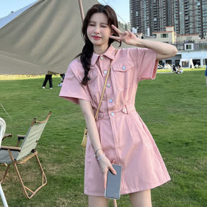 Women's Short Sleeve Summer Dress - Summer, Short Sleeve, Retro - Style 923061