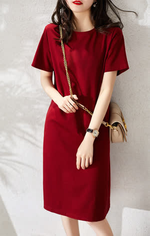 Women's Short Sleeve Summer Dress - Summer, Short Sleeve, Relaxed Fit - Style 642875