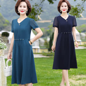 Women's Short Sleeve Summer Dress - Summer, Short Sleeve, Versatile - Style 423754