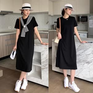 Women's Short Sleeve Summer Dress - Summer, Short Sleeve, Relaxed Fit - Style 460537