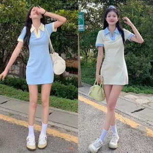 Women's Short Sleeve Summer Dress - Summer, Short Sleeve, Slim Fit - Style 374606