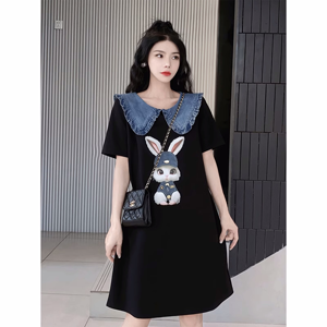 Women's Short Sleeve Summer Dress - Summer, Short Sleeve, Relaxed Fit - Style 284004