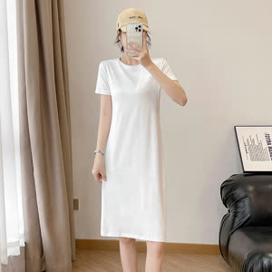 Women's Short Sleeve Summer Dress - Short Sleeve, Minimalist, Versatile - Style 146603
