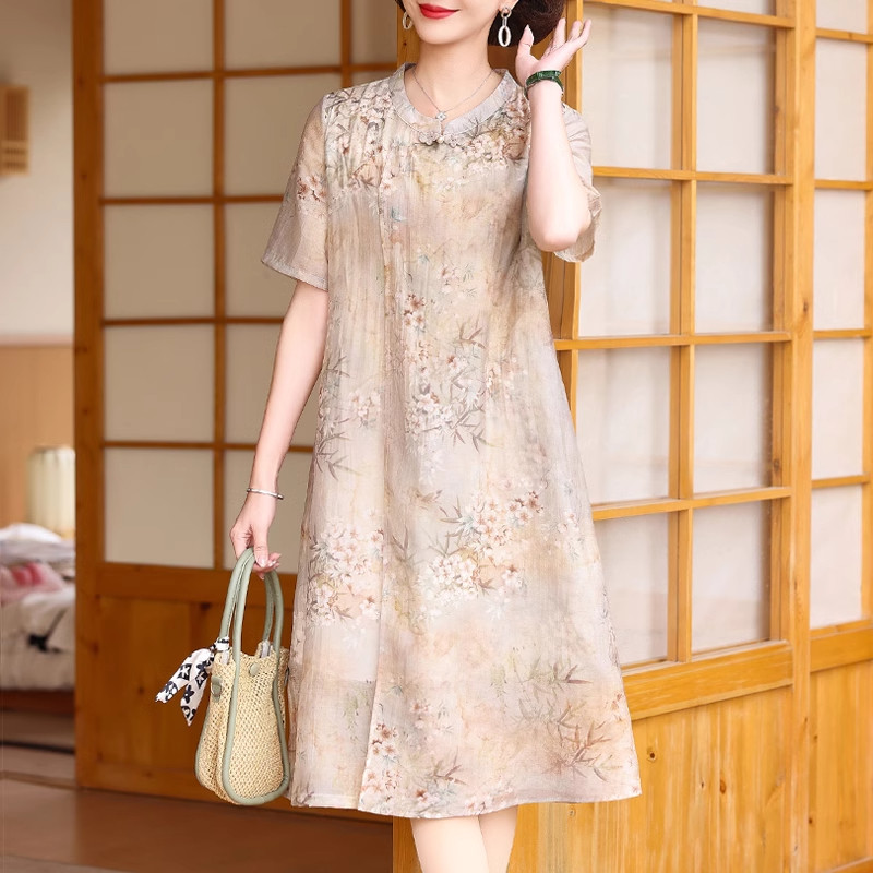 Women's Short Sleeve Summer Dress - Summer, Short Sleeve, Versatile - Style 876777