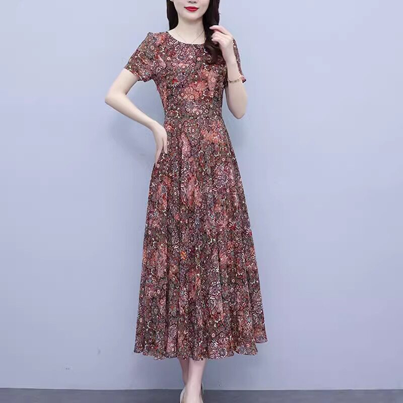 Women's Short Sleeve Summer Dress - Summer, Short Sleeve, Versatile - Style 721061