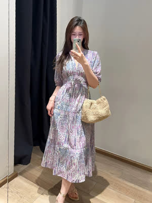Women's Short Sleeve Summer Dress - Summer, Short Sleeve, Printed - Style 120028