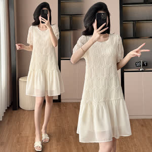 Women's Short Sleeve Summer Dress - Short Sleeve, Relaxed Fit, Plus Size - Style 883538