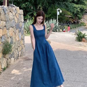 Women's Denim Dress - Summer, Denim, Versatile - Style 619973
