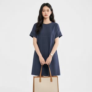 Women's Denim Dress - Summer, Lightweight, Short Sleeve - Style 946846