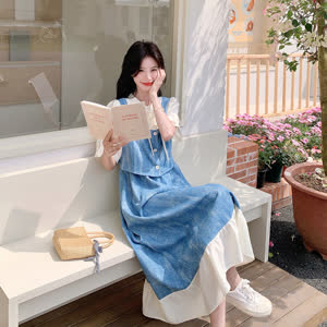 Women's Denim Dress - Summer, Denim, Versatile - Style 177389