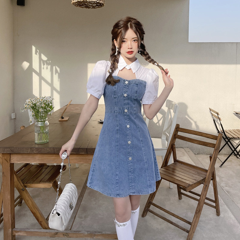 Women's Denim Dress - Summer, Lightweight, Denim - Style 695232