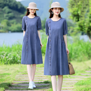 Women's Denim Dress - Summer, Lightweight, Denim - Style 897094