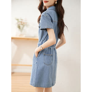 Women's Denim Dress - Summer, Lightweight, Denim - Style 318172
