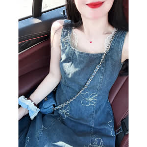Women's Denim Dress - Summer, Sleeveless, Denim - Style 827292