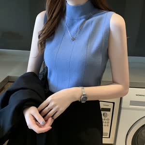 Women's Sweater - Summer, Sleeveless, Solid Color - Style 434096