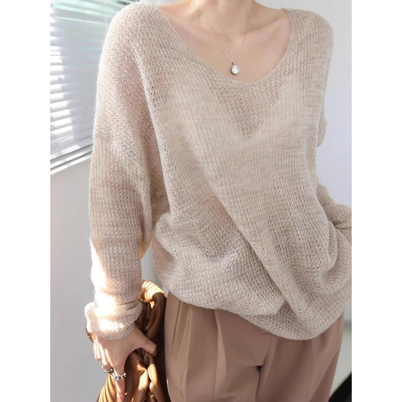 Women's Sweater - Lightweight, Relaxed Fit, Knit - Style 486715