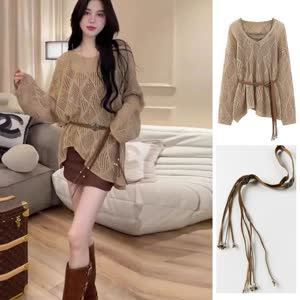 Women's Sweater - Summer, Solid Color, Knit - Style 643623