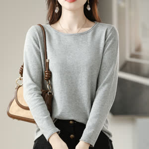 Women's Sweater - Long Sleeve, Relaxed Fit, Knit - Style 201111