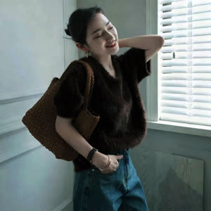 Women's Sweater - Winter, Short Sleeve, Knit - Style 290374