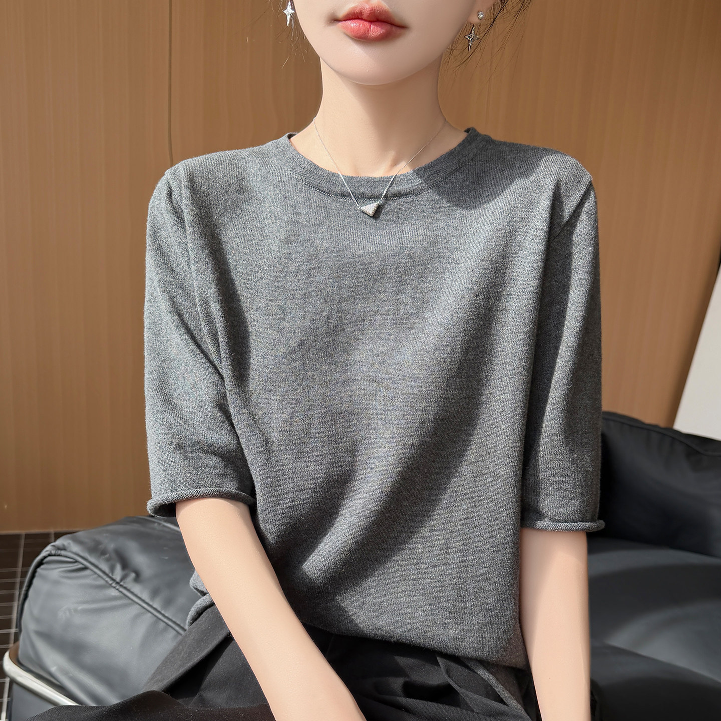 Women's Knit Top - Summer, Short Sleeve, Knit - Style 251410
