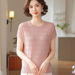 Women's Knit Top - Summer, Cool-Touch, Short Sleeve - Style 004179